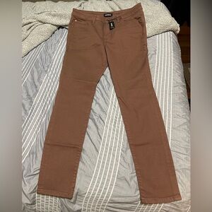 NWT Express Men's Size 33x30 in Brown Skinny Jeans NEW